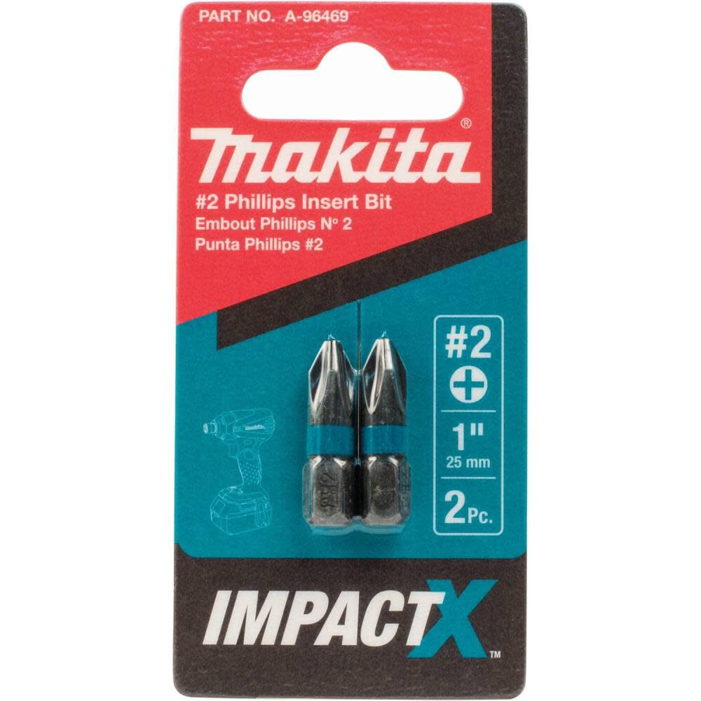 Impact X #2 Phillips 1 Insert Bit 2/pkpk A-96469