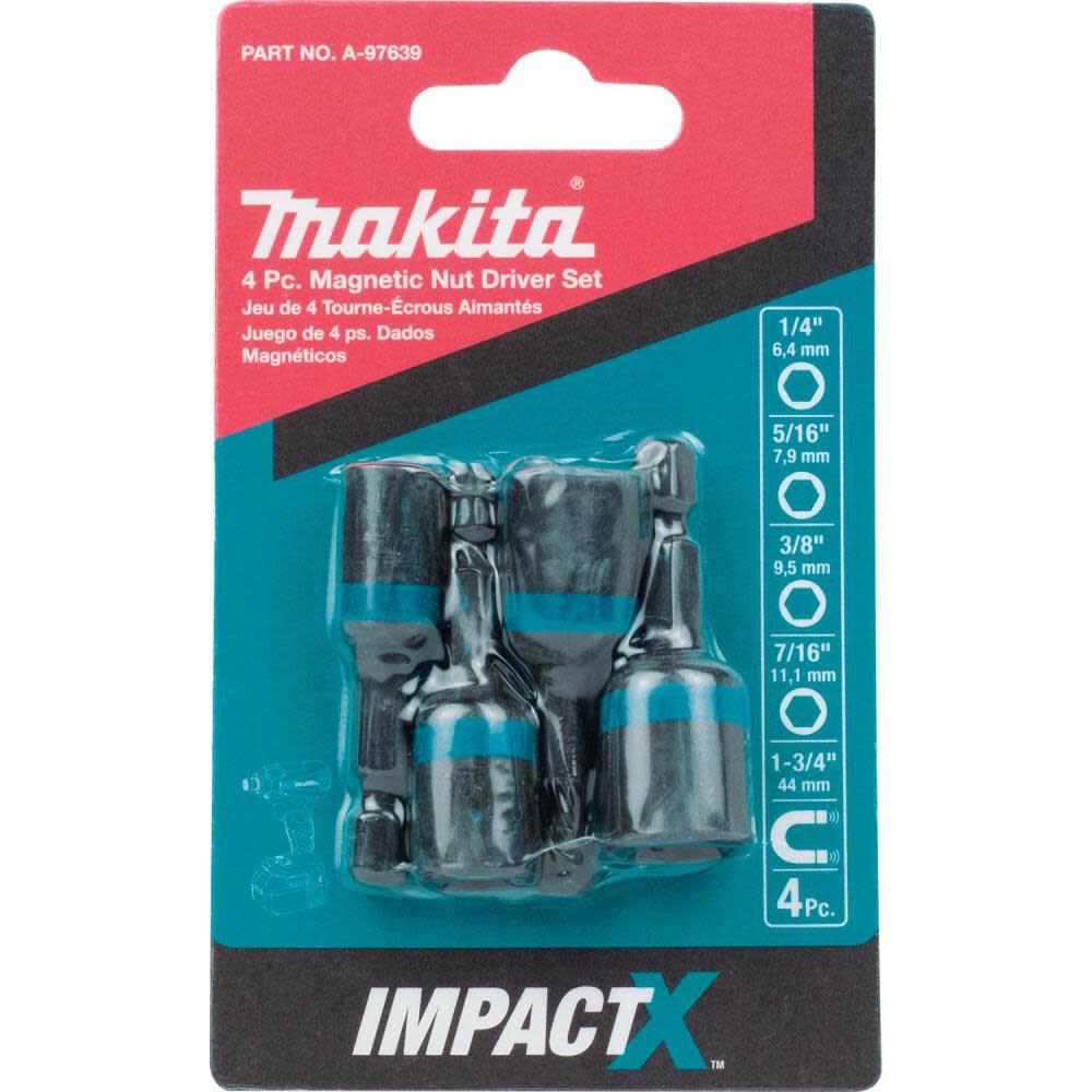 Impact X 4 Pc. 1-3/4 Magnetic Nut Driver Set A-97639