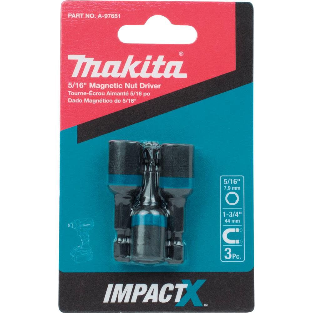 Impact X 5/16 x 1-3/4 Magnetic Nut Driver 3/pk A-97651