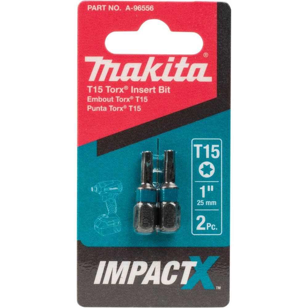 Impact X T15 Torx 1 Insert Bit 2/pk A-96556