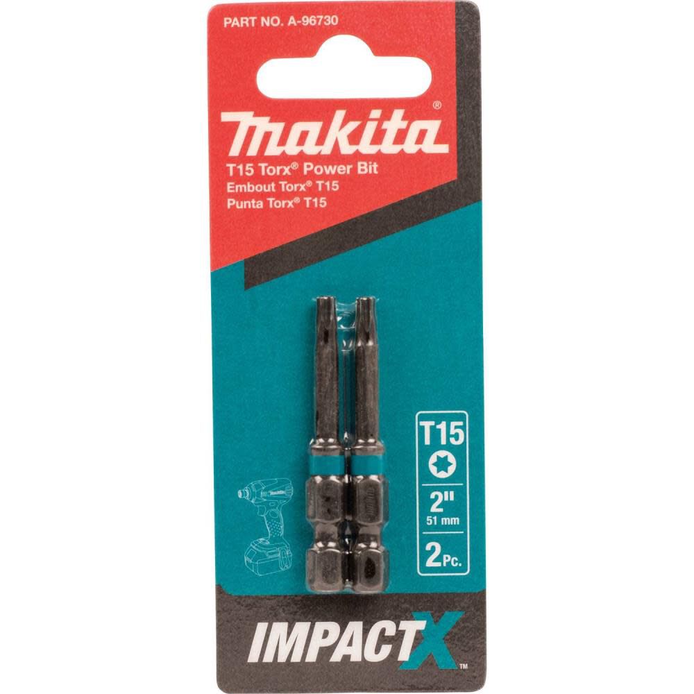 Impact X T15 Torx 2 Power Bit 2/pk A-96730