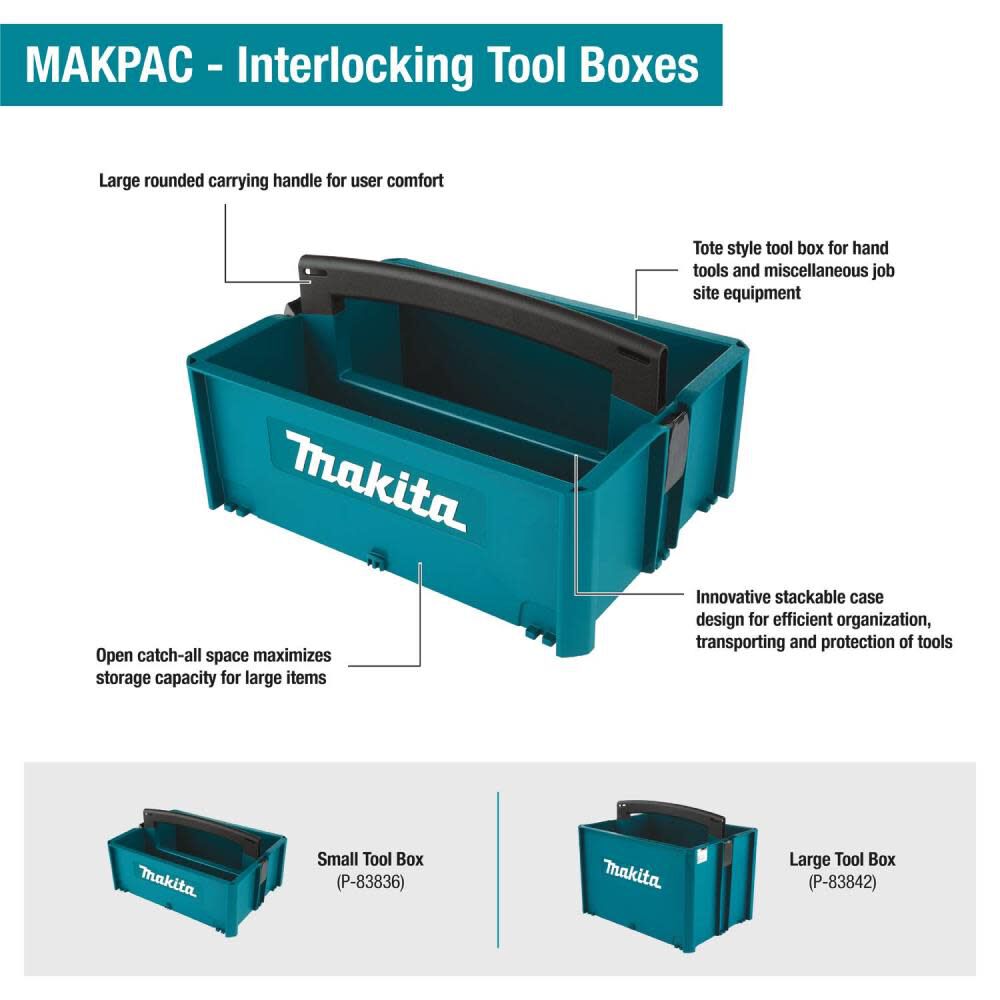 MAKPAC Interlocking Tool Box Small 6in x 15 1/2in x 11 1/2in P-83836