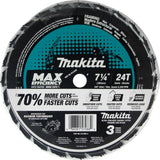 Max Efficiency Circular Saw Blades 7 1/4in 24T Carbide Tipped Framing 3pk B-61656-3