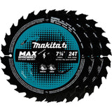 Max Efficiency Circular Saw Blades 7 1/4in 24T Carbide Tipped Framing 3pk B-61656-3