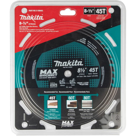 Max Efficiency Miter Saw Blade 8 1/2in 45 Tooth Thin Kerf E-06965