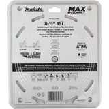 Max Efficiency Miter Saw Blade 8 1/2in 45 Tooth Thin Kerf E-06965