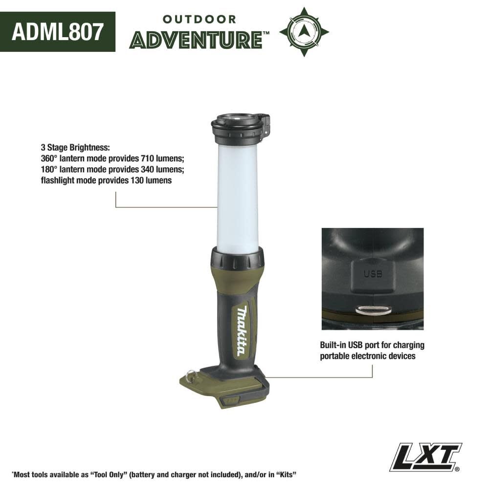 Outdoor Adventure 18V LXT LED Lantern Flashlight (Bare Tool) ADML807