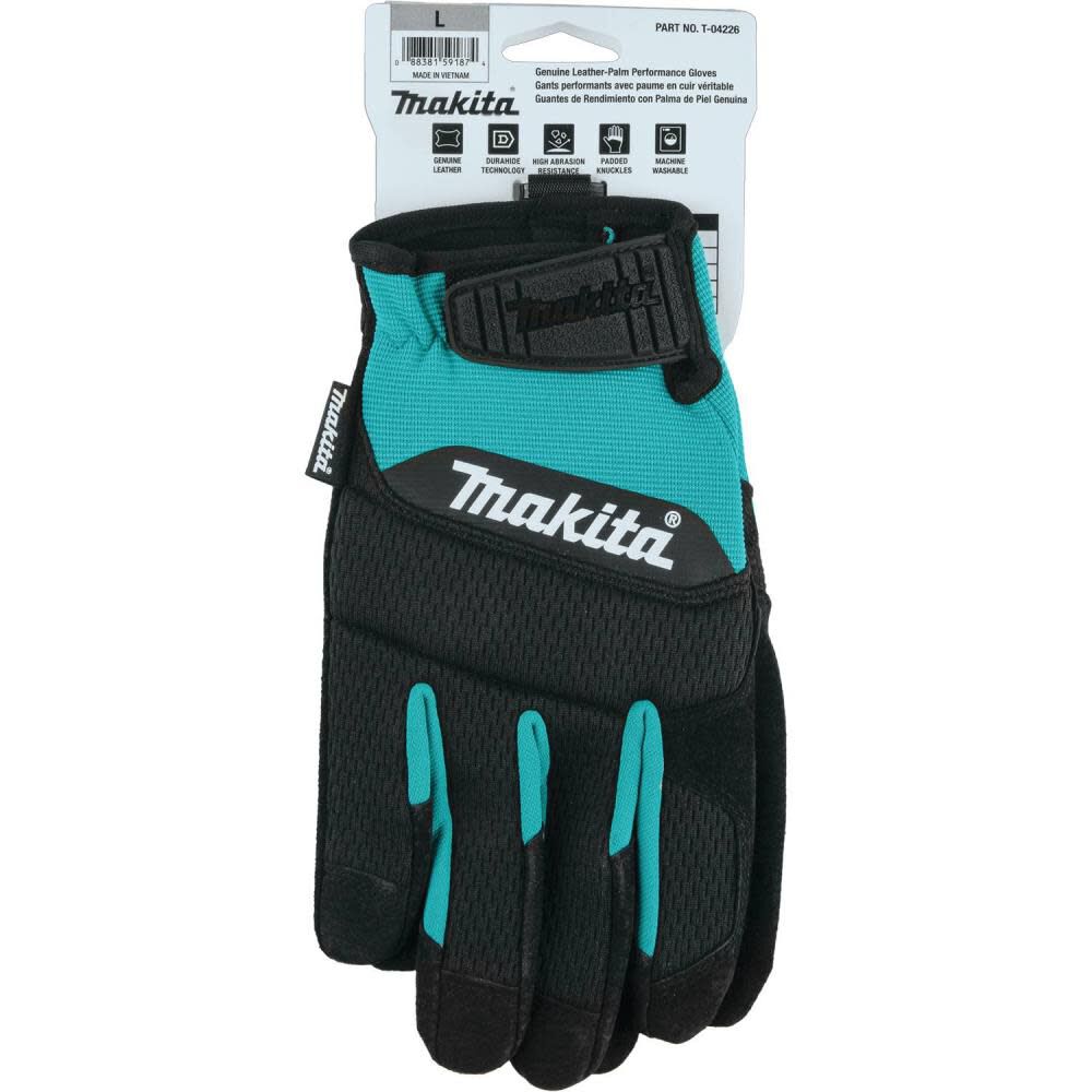 Performance Gloves Genuine Leather Palm Large T-04226