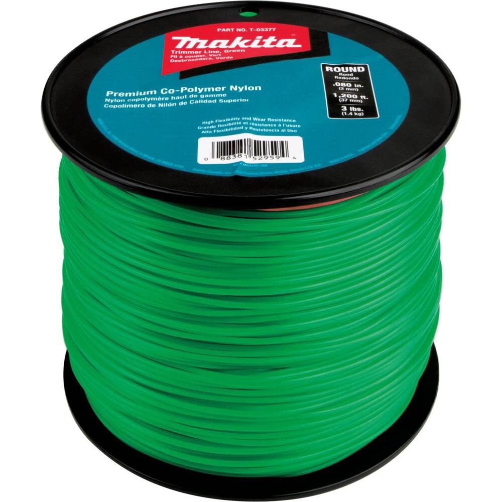 Round Trimmer Line 0.080 Green 1200 3 lbs. T-03377