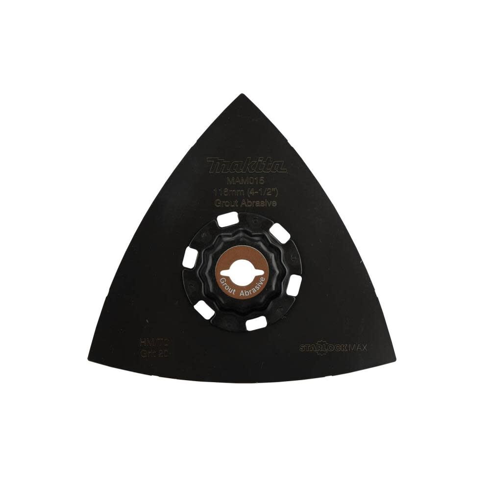 StarlockMax Oscillating Multi Tool 4 1/2in Tungsten Carbide 20 Grit Delta Triangle Sanding Pad E-08632