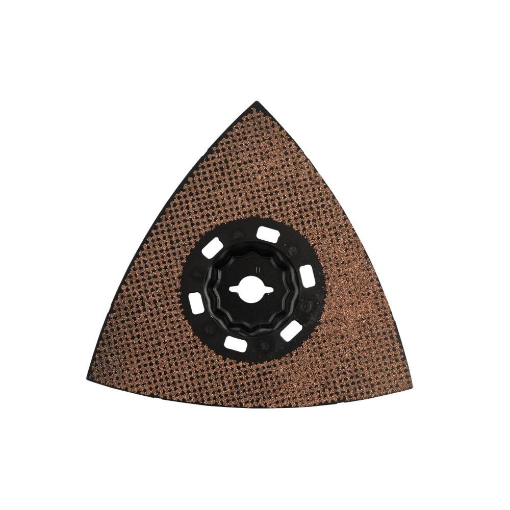 StarlockMax Oscillating Multi Tool 4 1/2in Tungsten Carbide 60 Grit Delta Triangle Sanding Pad E-08654