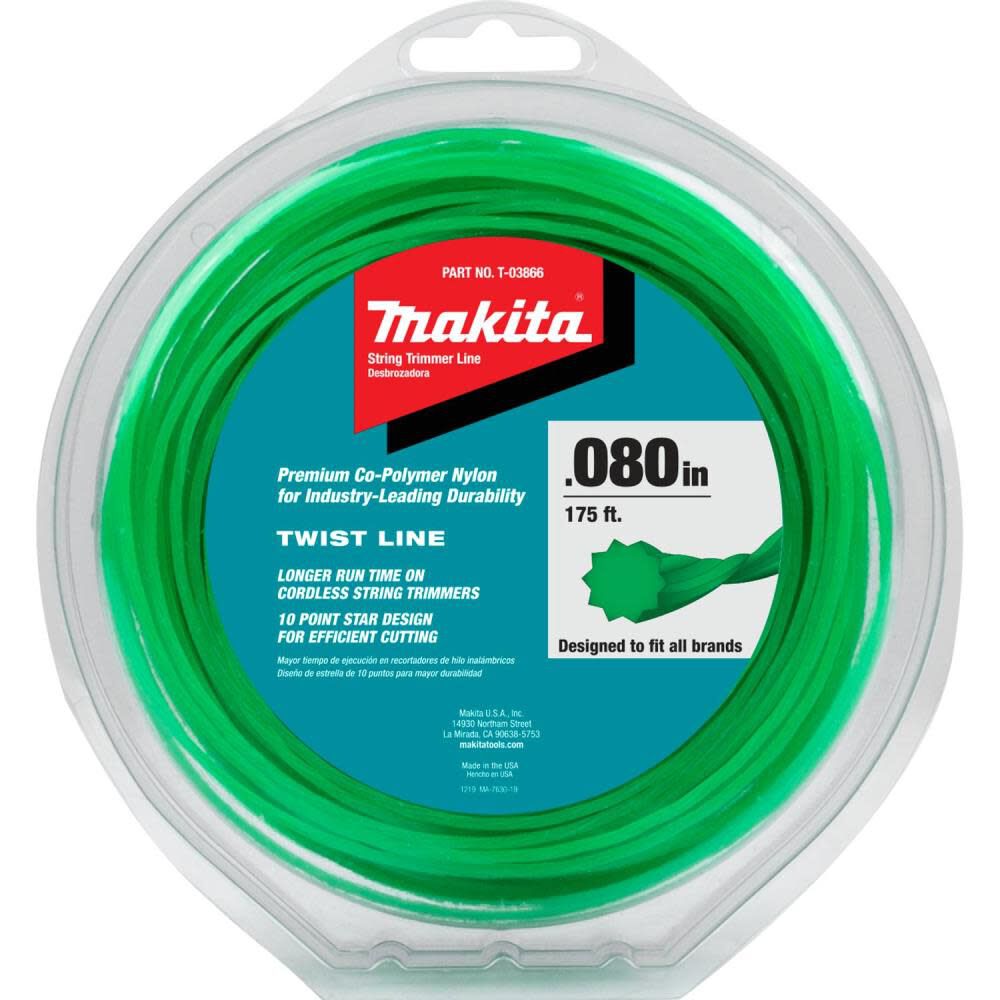 Twisted Trimmer Line 0.080 Green 175 1/2 lbs. T-03866