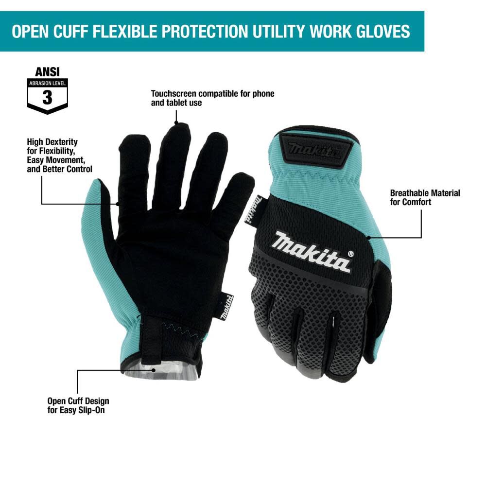 Utility Work Gloves Open Cuff Flexible Protection Medium T-04151