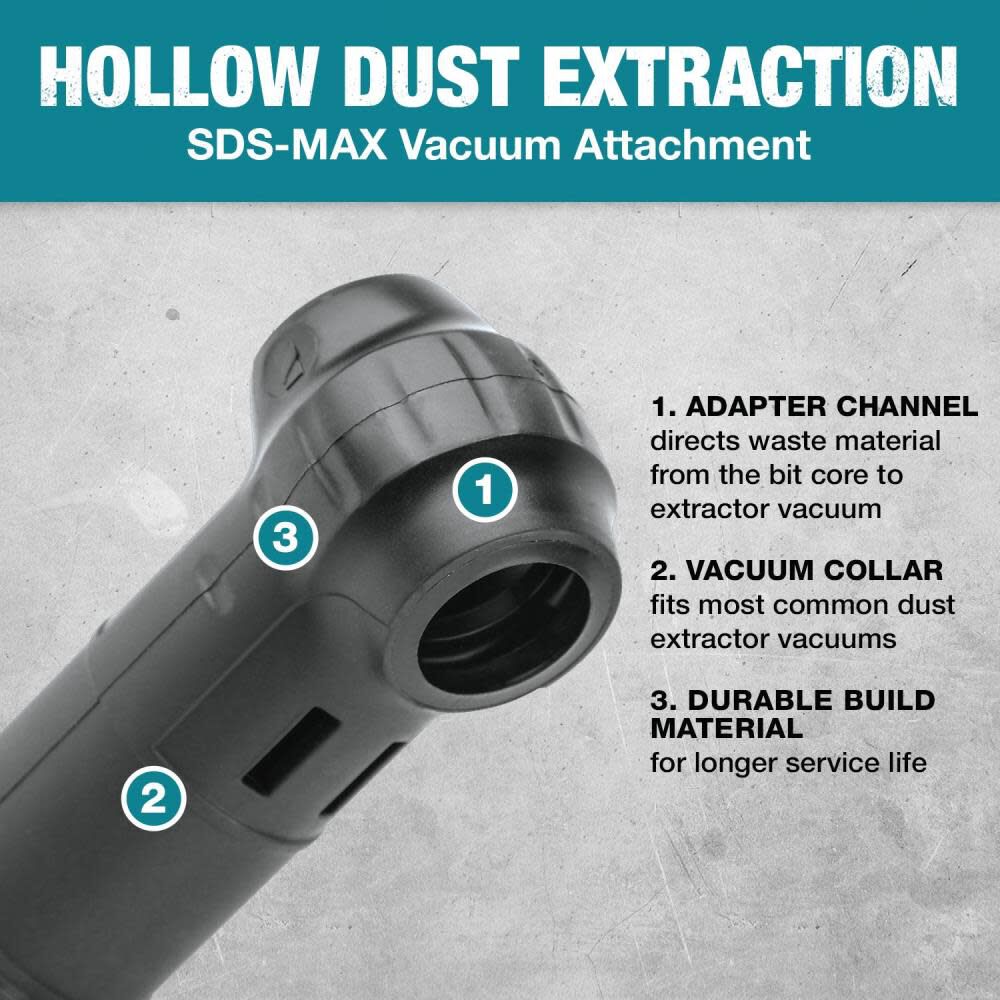 Vacuum Attachment for SDS-MAX Dust Extraction Drill Bits B-63943