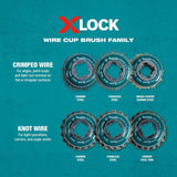 X-LOCK 3in Carbon Steel Crimped Wire Cup Brush D-72637