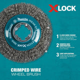 X-LOCK 4-1/2in Carbon Steel Crimped Wire Wheel Brush D-72665