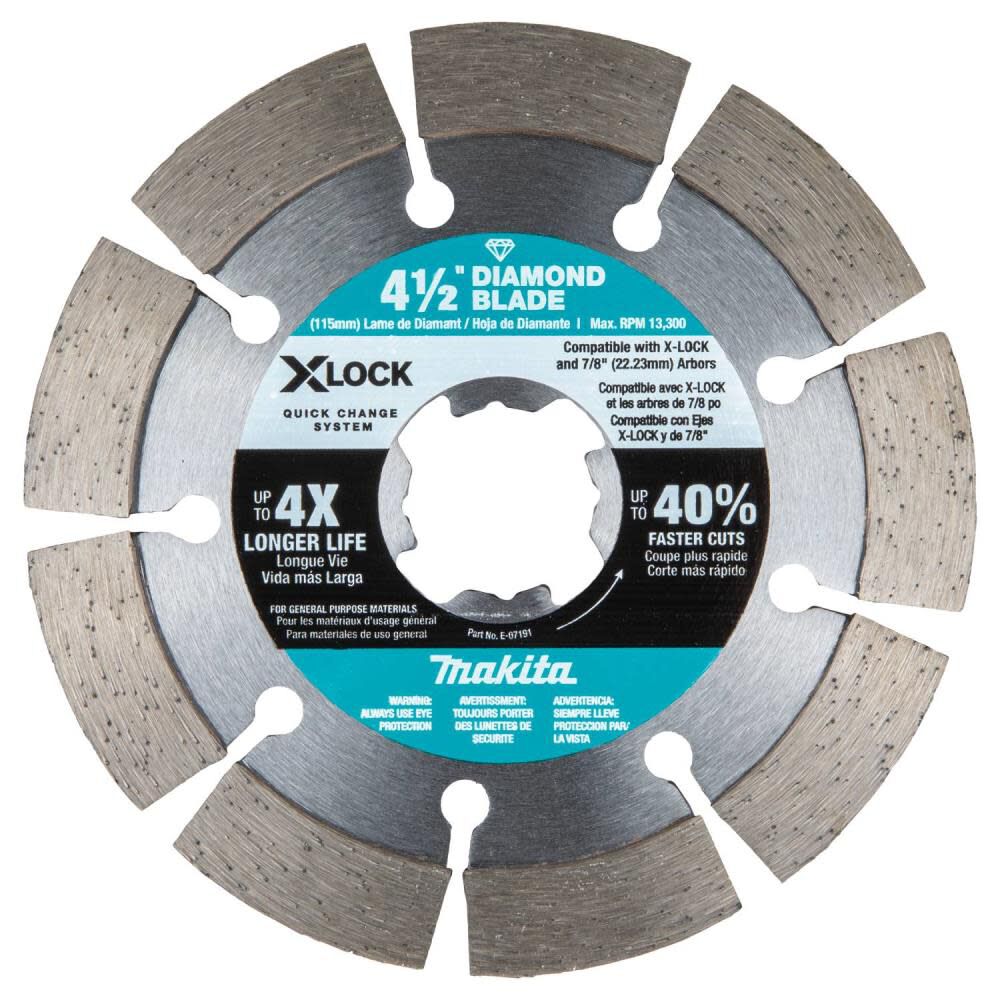 X-LOCK 4-1/2in Segmented Diamond Blade for Masonry Cutting E-07191