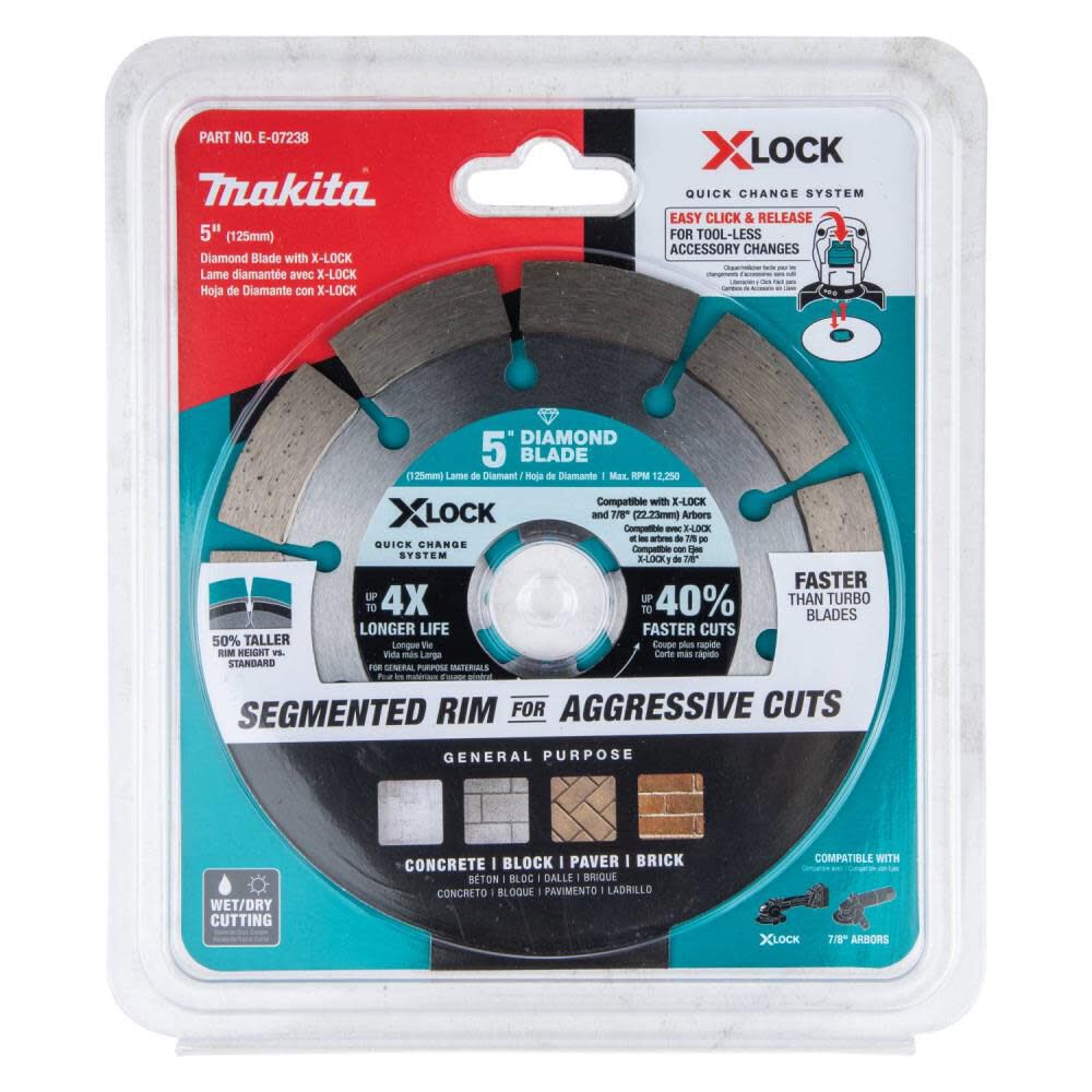 X-LOCK 5in Segmented Diamond Blade for Masonry Cutting E-07238