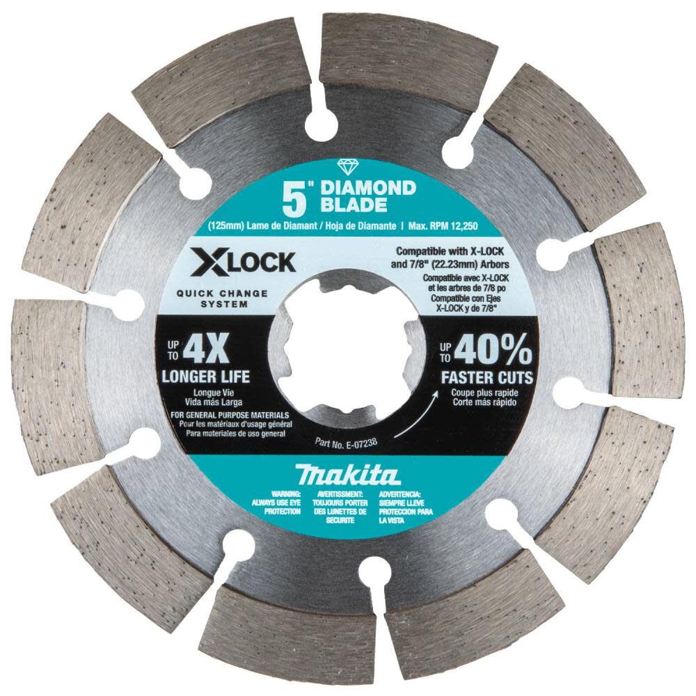 X-LOCK 5in Segmented Diamond Blade for Masonry Cutting E-07238