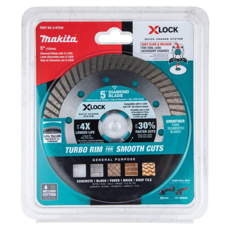 X-LOCK 5in Turbo Rim Diamond Blade for Masonry Cutting E-07244