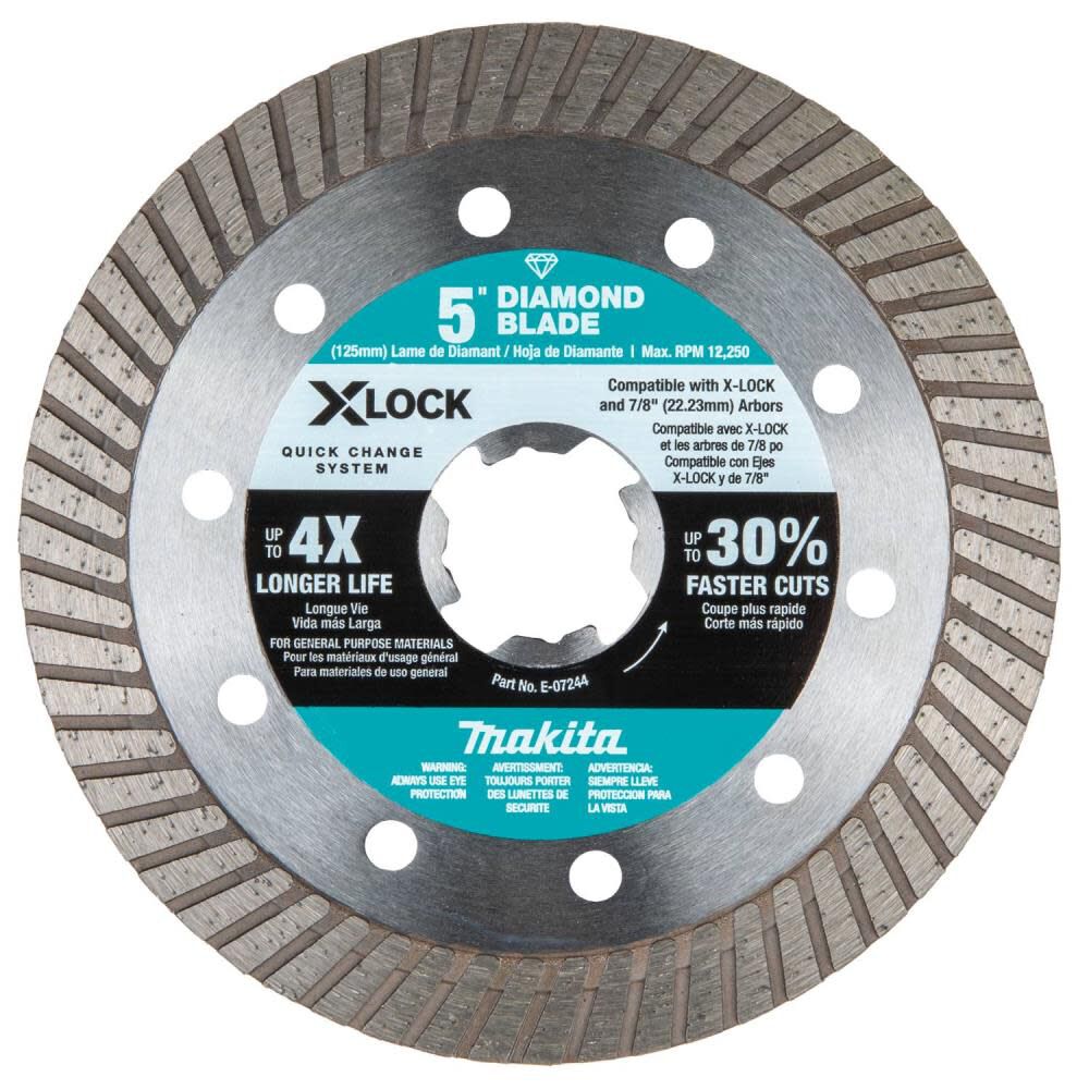 X-LOCK 5in Turbo Rim Diamond Blade for Masonry Cutting E-07244