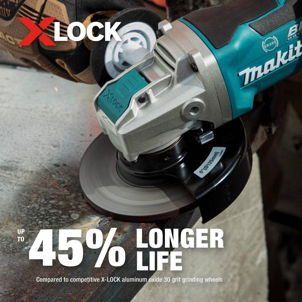 X-LOCK 5in x 1/4in x 7/8in Type 27 General Purpose 36 Grit Metal Abrasive Grinding Wheel E-00452