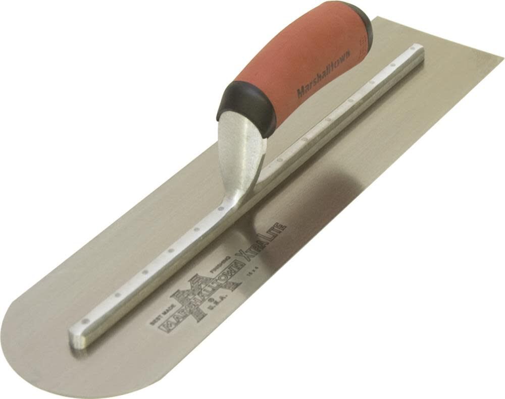 20 In. x 4 In. Finishing Trowel-Round Front End Curved DuraSoft Handle ...