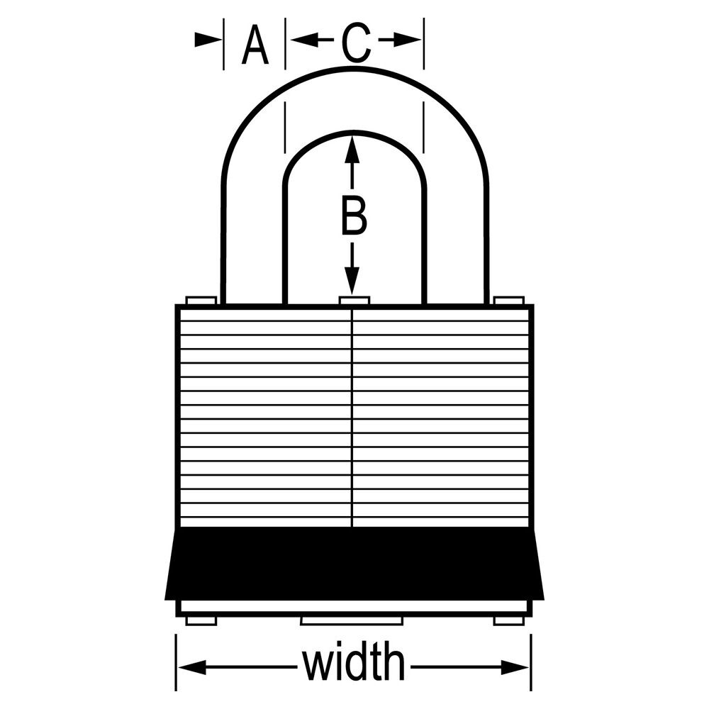 1-9/16 in Width Keyed Alike Hardened Steel Pin Tumbler Padlock 3T