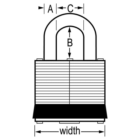 1-9/16 in Width Keyed Alike Hardened Steel Pin Tumbler Padlock 3T