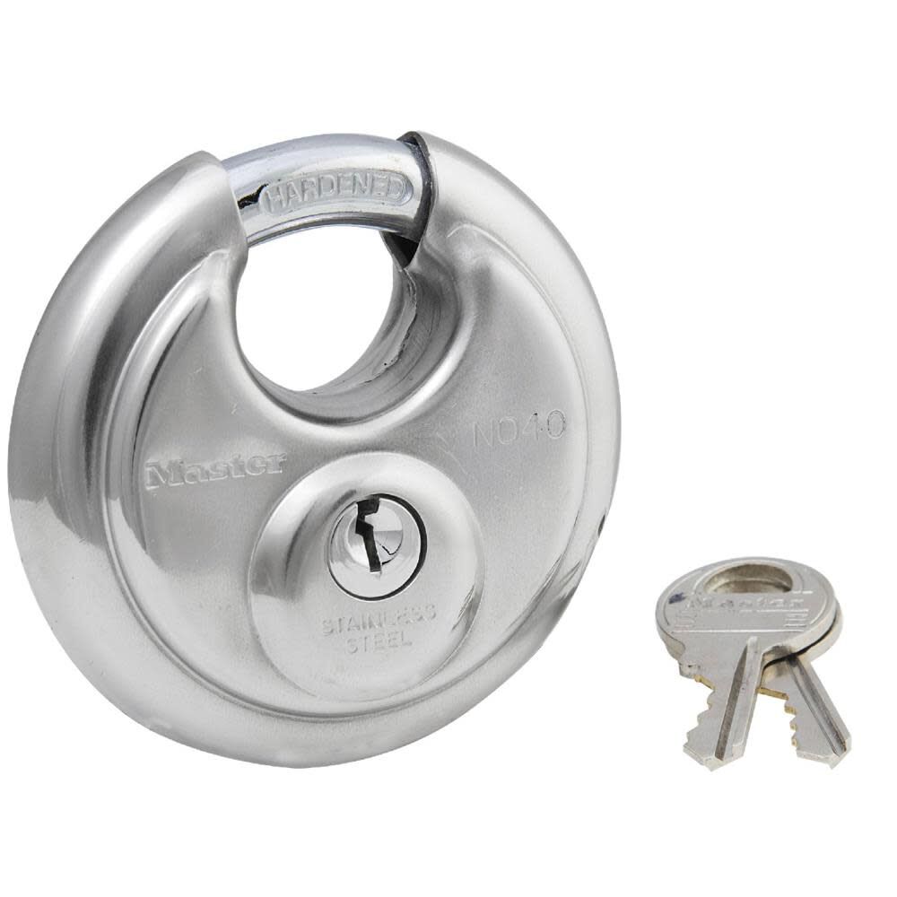 2-3/4 In. (70mm) Wide Stainless Steel Discus Padlock with Shrouded Shackle - 40DPF 40DPF