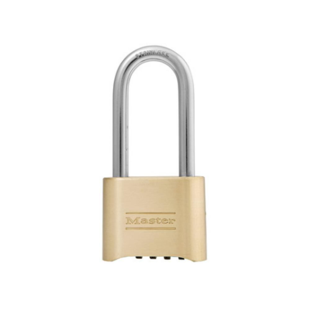 2" Padlock Combination Wide Resettable Brass with 2 1/4" Stainless Steel Shackle 175LHSS