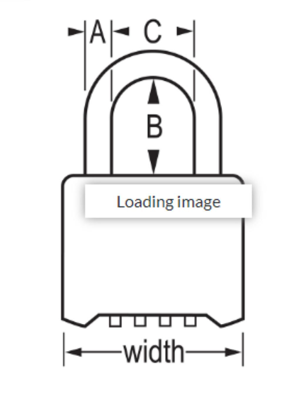 2in Combination Wide Resettable Brass Padlock with 2-1/4in Shackle 175DLH