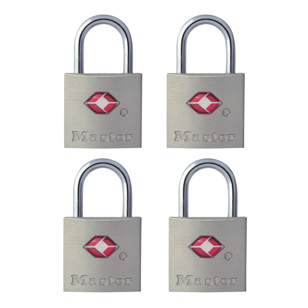 Luggage Padlock 7/8in Solid Metal TSA Accepted 4pk 4683Q