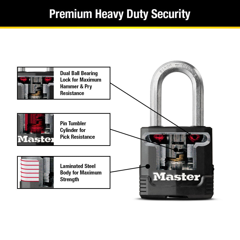 Padlock 1 3/4in Steel Keyed Alike Dual Ball Bearing M5XTRILFCCSEN