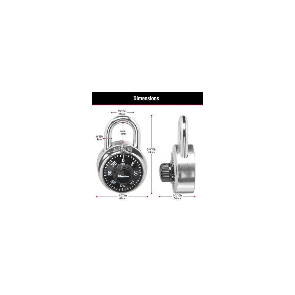 Padlock 1 7/8in Wide Steel Combination Dial 2pk 1500T