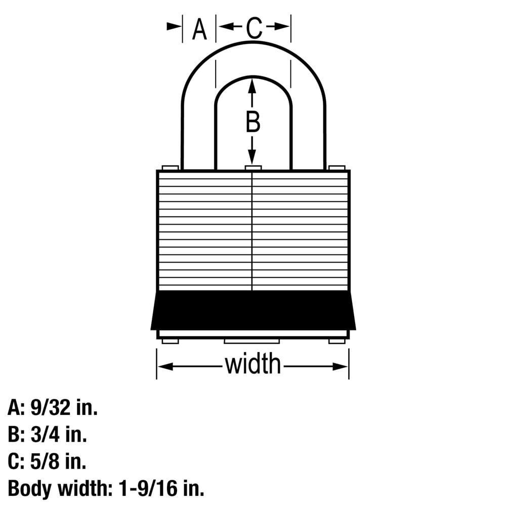 Padlock 1 9/16in Keyed Alike Tumbler 4pk 3008D