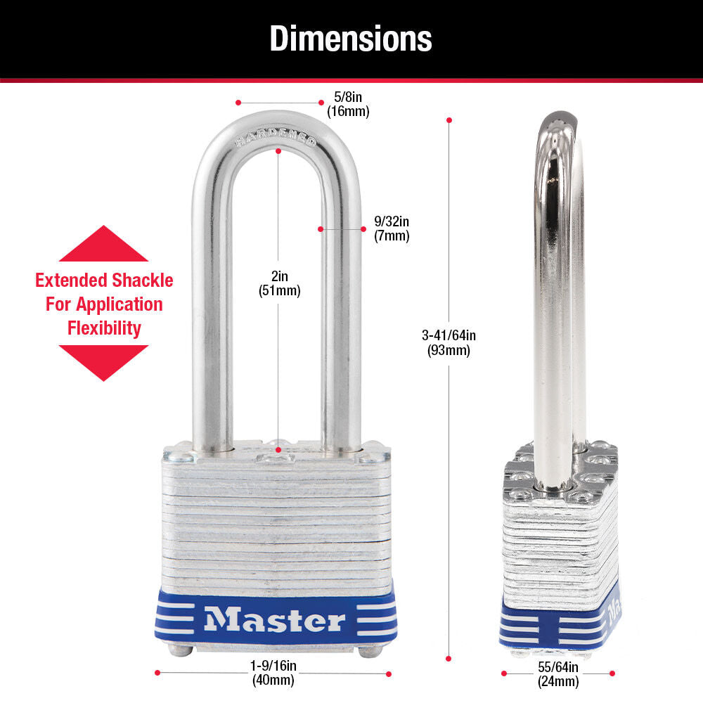 Padlock 1 9/16in Keyed Different Tumbler 1pk 3DLH