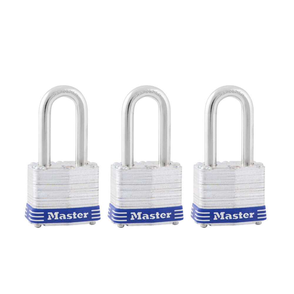 Padlock 1 9/16in Pin Tumbler Keyed Dual Ball Bearing 3pk 3TRILF