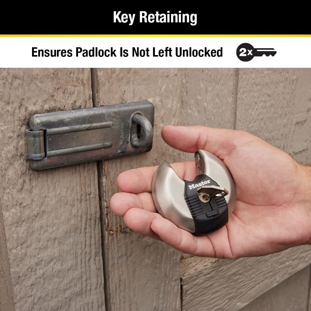 Padlock with Shackle 2 3/4in Steel Keyed Alike Disc 2pk M40XTCCSEN