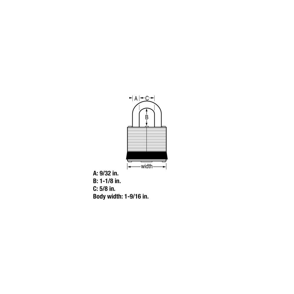 Padlock1 9/16in Steel Keyed Different Tumbler 380D