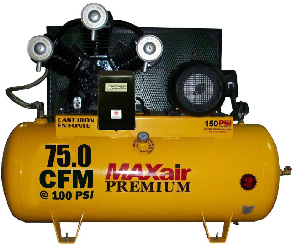 120 Gallon 3 Phase Stationary Air Compressor C203120H1-MS208-MAP