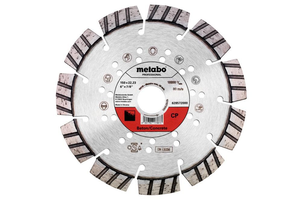 Diamond Cutting Disc 6in x 7/8in Concrete 10 Segments 628572000