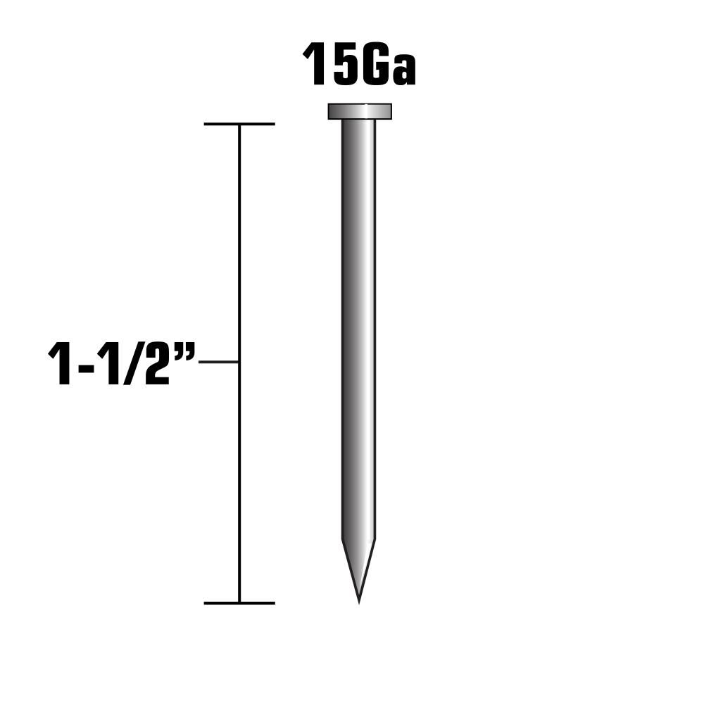 1 1/2in 15 Gauge Bright Angled Finish Nails 14303HPT