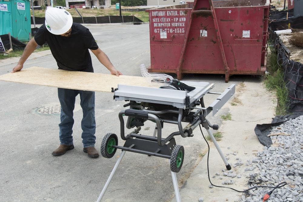 10-in 15-Amp Table Saw with Micro Adjust Rip Fence and Caster Platform - 10 inch Jobsite Table Saw C10RJSM