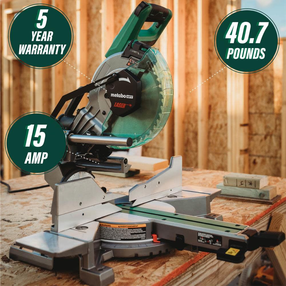 10in Sliding Dual Compound Miter Saw with Laser C10FSHCTM