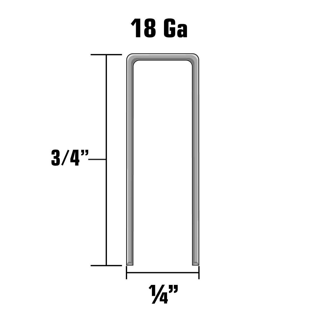 1/4in x 3/4in Staples 18 Gauge Finish 1000qty 21101SHPT