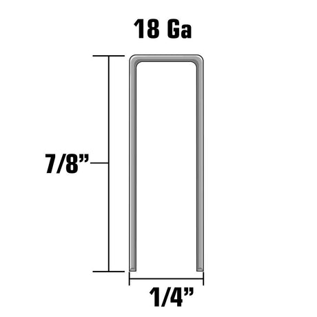 18 Gauge Electro Galvanized Steel Narrow Crown Finish Staples 5000qty 11102SHPT