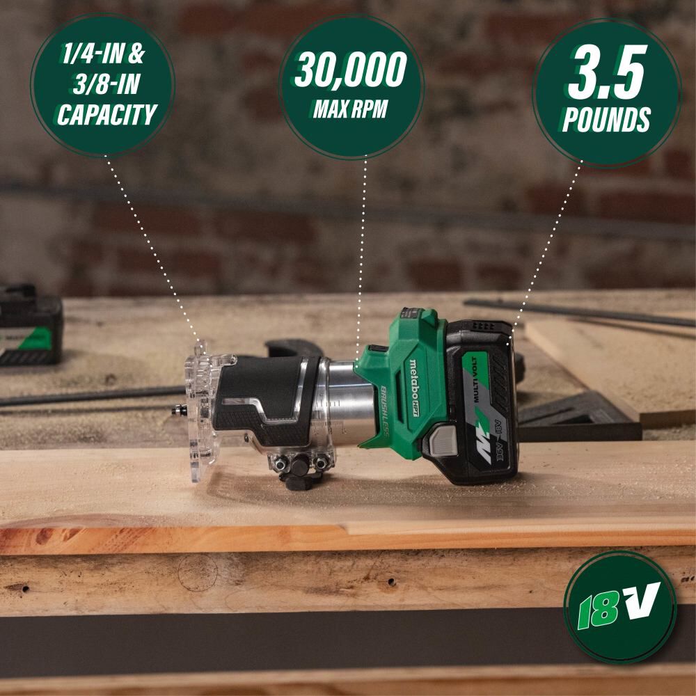 MultiVolt 1/4-in Variable Speed Brushless Trim Cordless Router (Bare Tool) M1808DAQ4M