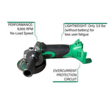 4.5-in 18-volt Sliding Switch Cordless Angle Grinder (Tool Only) G18DSL2Q4M