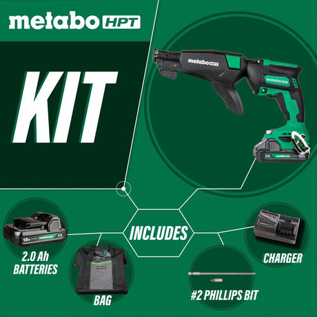 18-volt Lithium Ion (li-ion) Collated Fastener Brushless Screw Gun Kit W18DAQBM